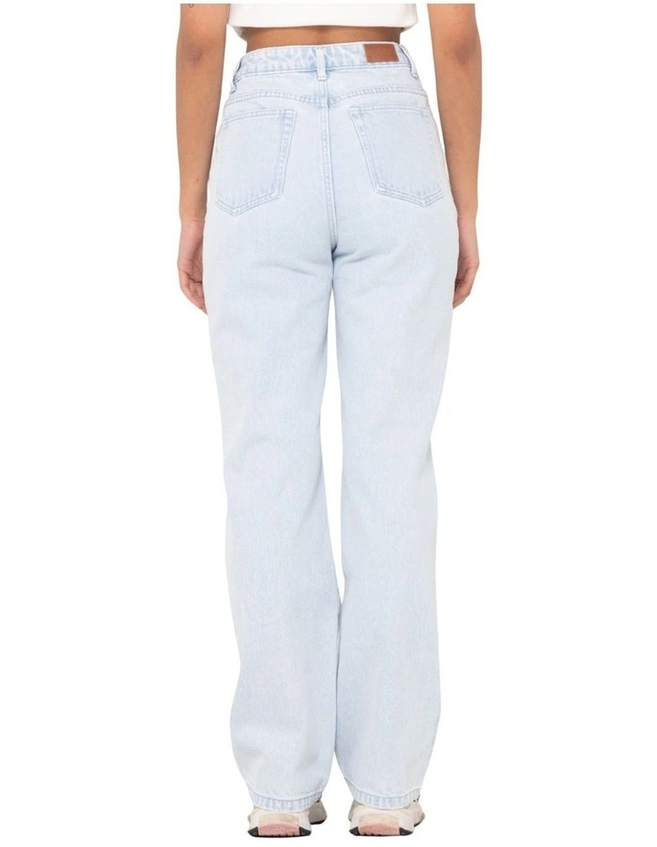 High Wide Straight Leg Jean in Blue