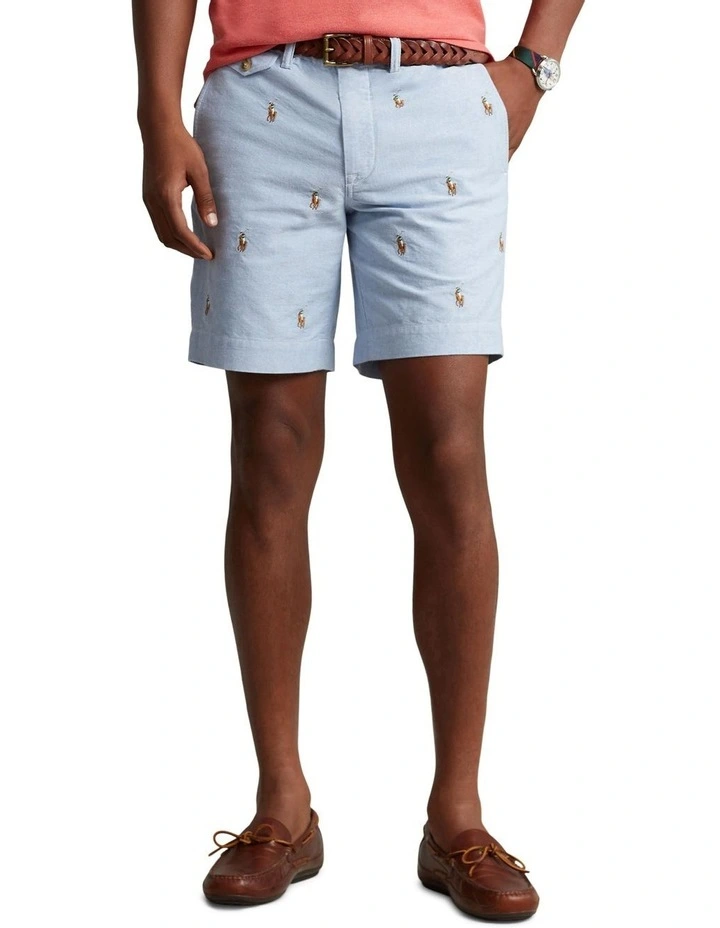 8-Inch Stretch Straight Fit Chino Short in Blue