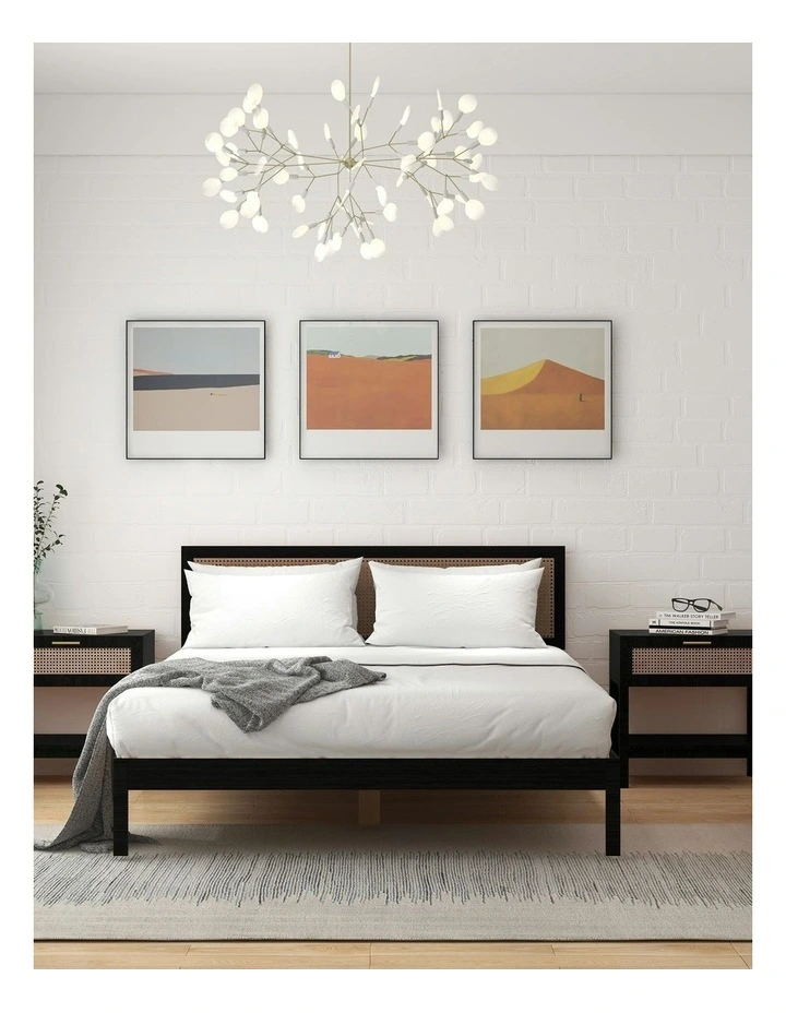 Tulum Platform Rattan Bed Frame in Black