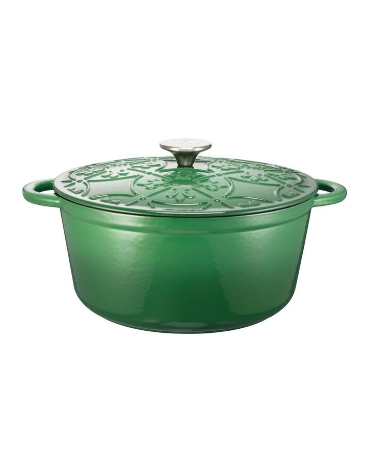 Cast Iron Casserole with Lid 26cm/5.0lt Heritage Green