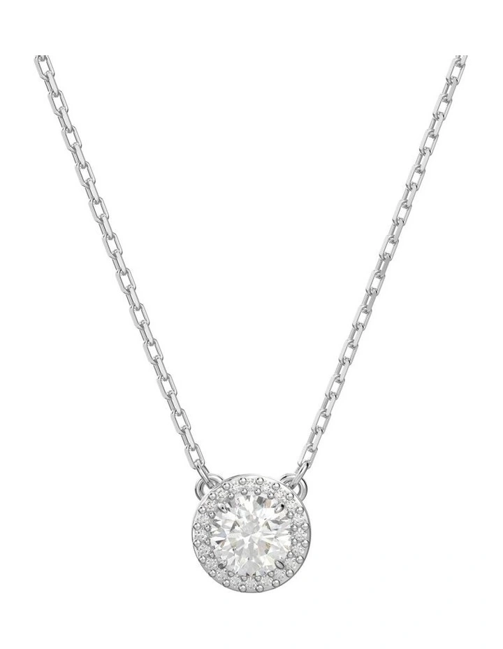 Constella Pendant Round Cut Pave Rhodium Plated in White