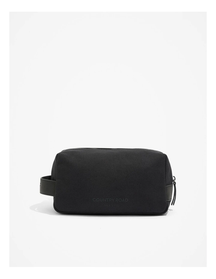 Organically Grown Cotton Modern Wash Bag in Black