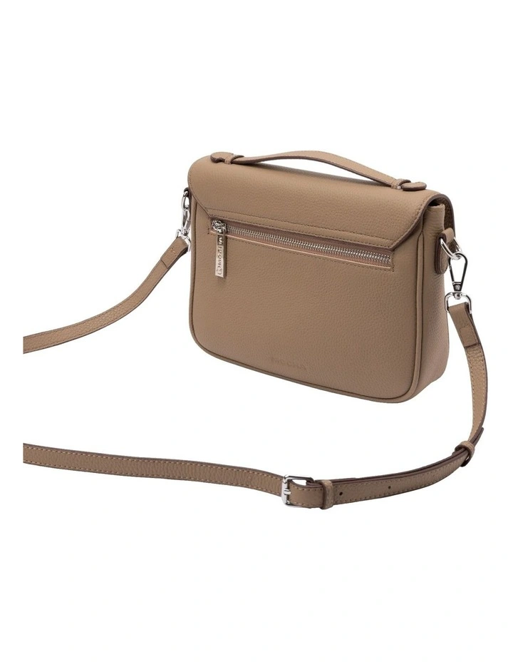 Teagan Leather Crossbody Bag in Taupe