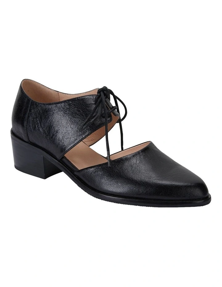 Exhibit Black Oil Heeled Shoes