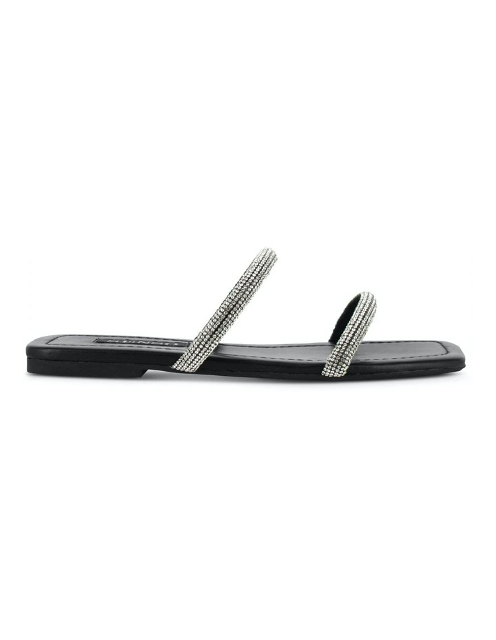 Holly Flat Sandals in Black