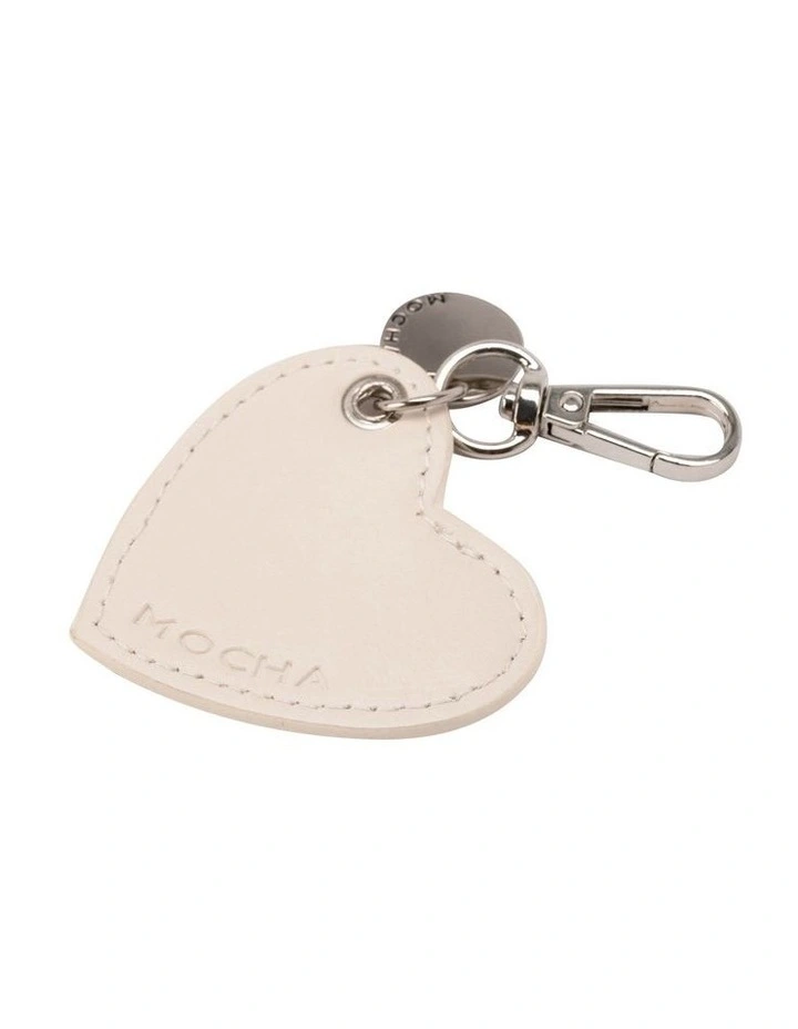 Carla Heart Keyring in White
