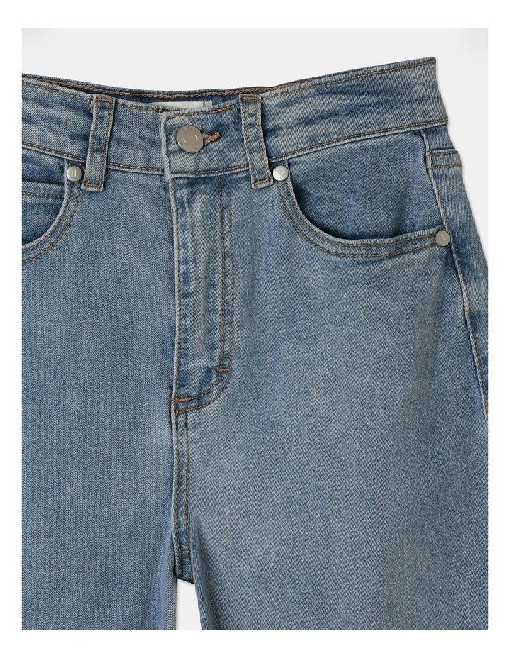High Rise Wide Leg Jean in Light Blue