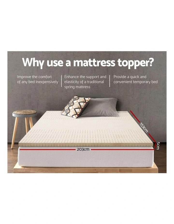 Latex Mattress Topper 5cm Queen