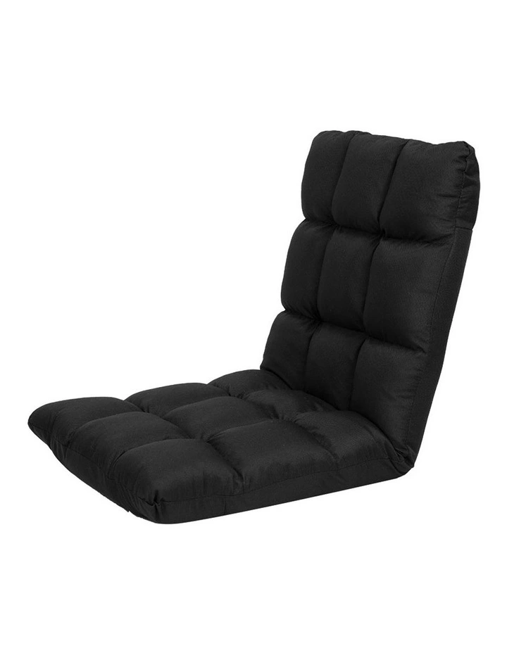 Adjustable Floor Gaming Lounge Linen Chair 99x41x12cm Black