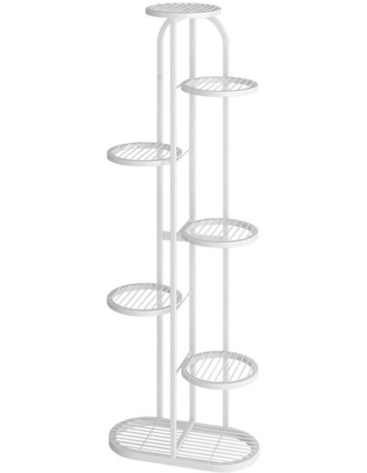 7 Tier 8 Pots Metal Plant Rack Flowerpot in White
