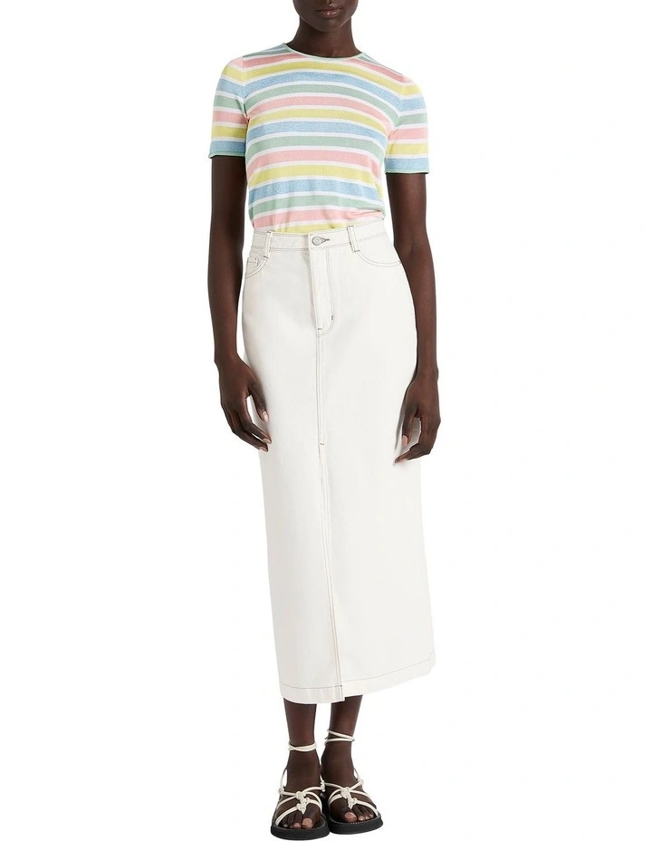 Mathilde Denim Skirt in White