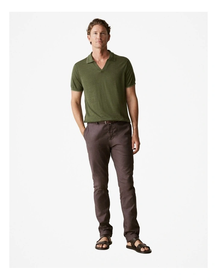 Merino Knit Polo in Hunter Green