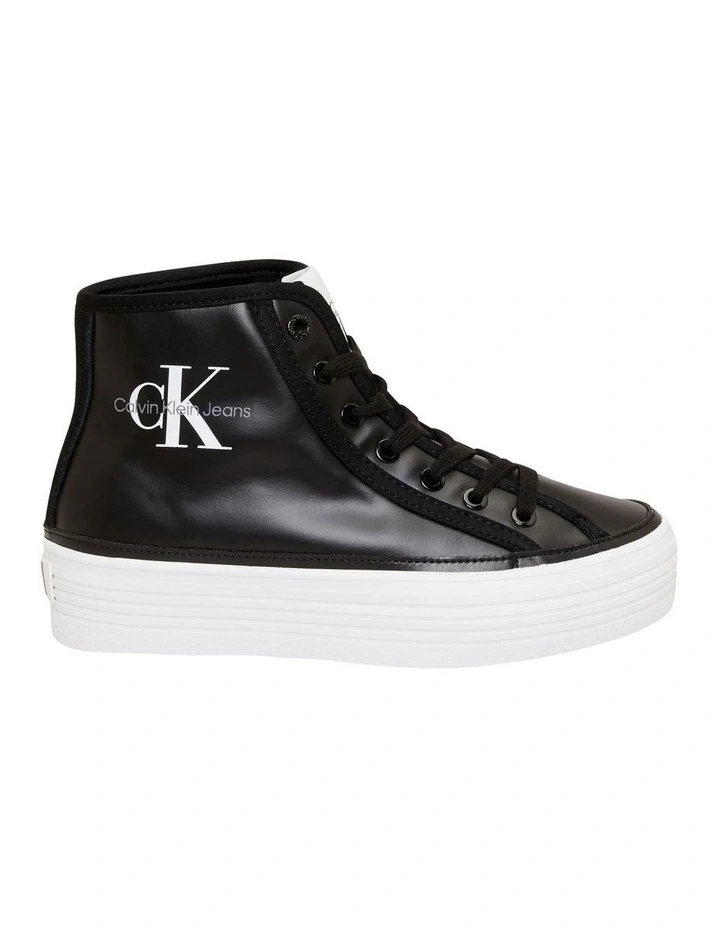 Platform High Top Trainers Shoes in Black/White