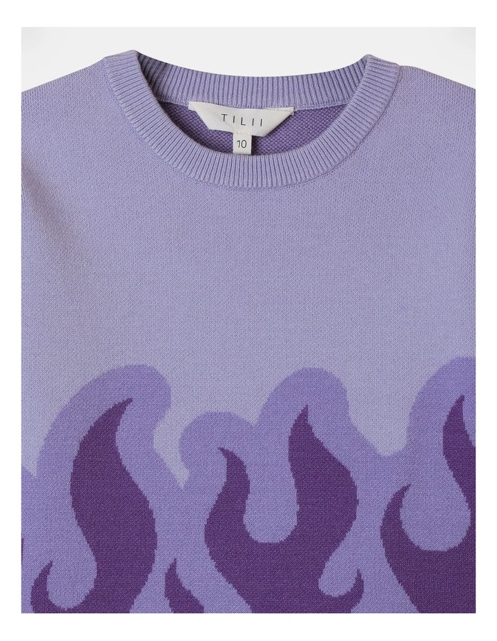 Knitted Jacquard Jumper in Purple