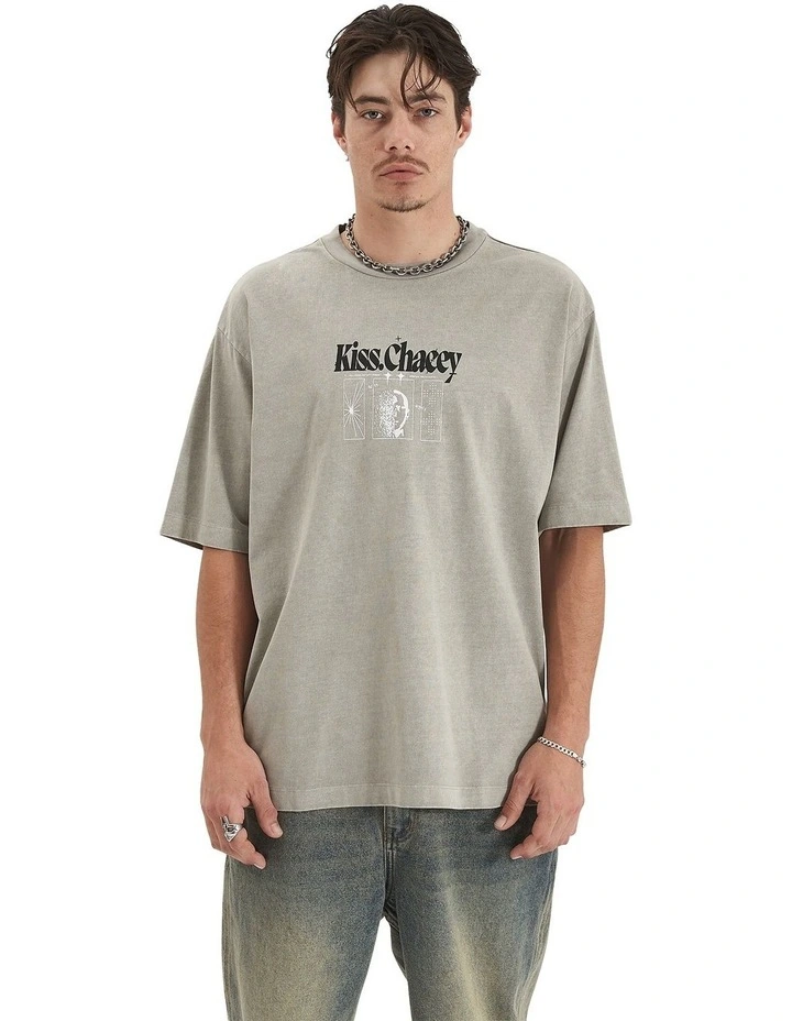 Framed Game Heavy Oversized Tee in Pigment Elephant Grey