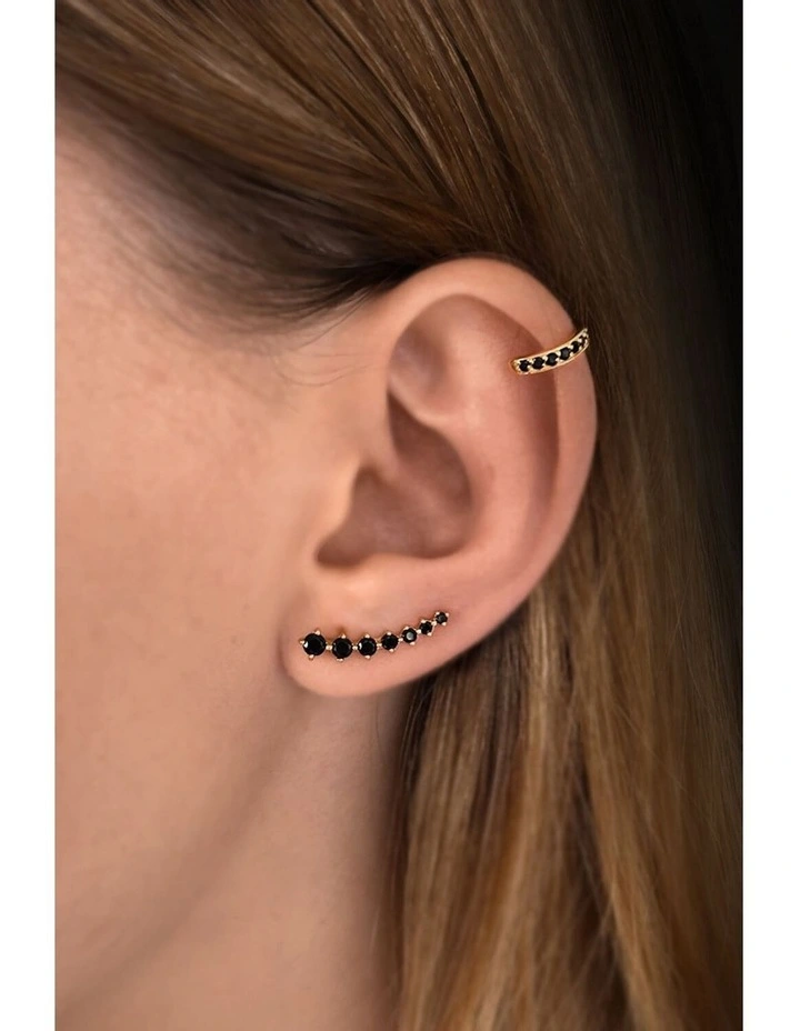 Edge Mono Ear Cuff in Black