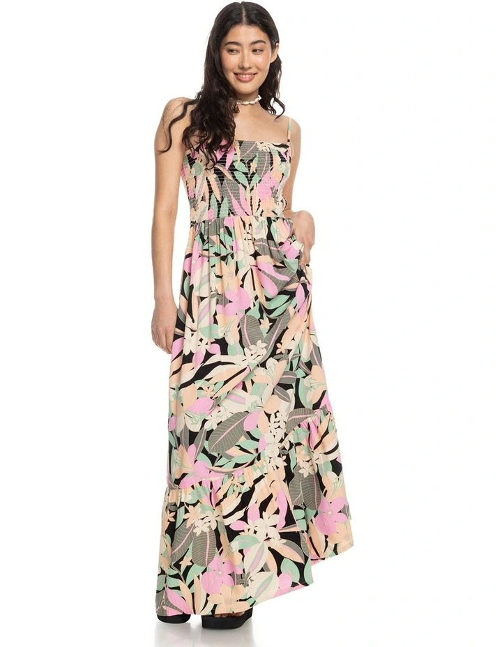 Soft Memories Maxi Dress in Anthracite Palm Song