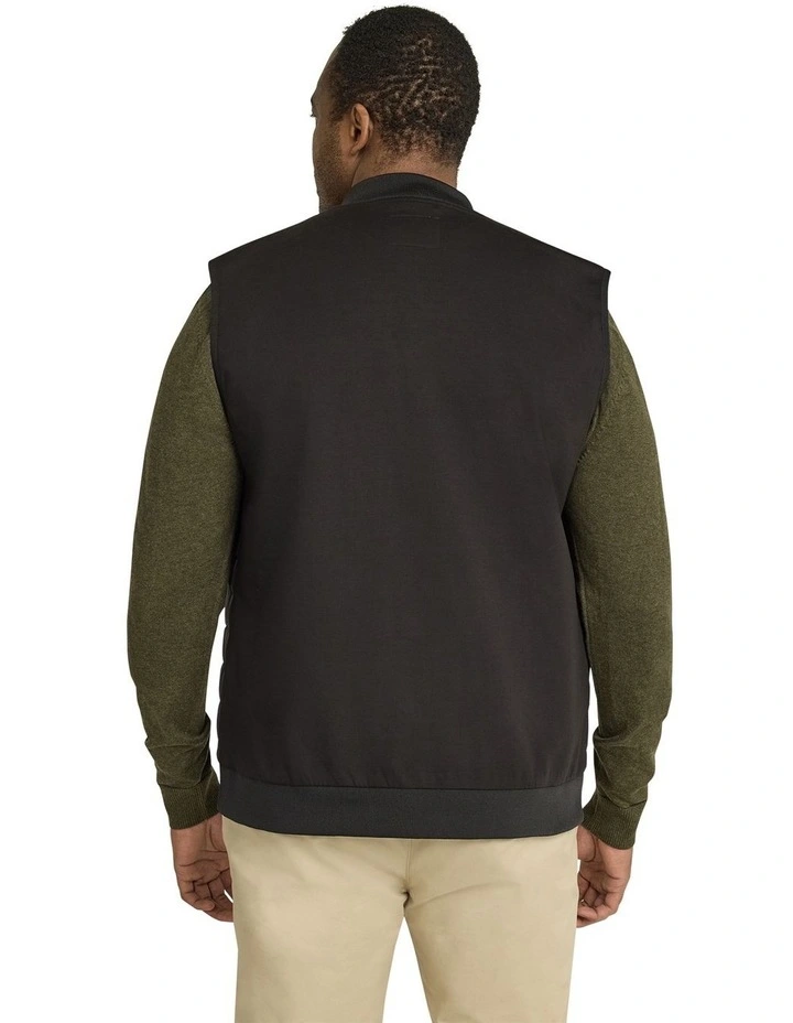 Colton Knit Back Puffer Vest in Black