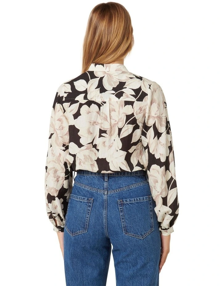 Marianne Top Stitch Blouse in Cream