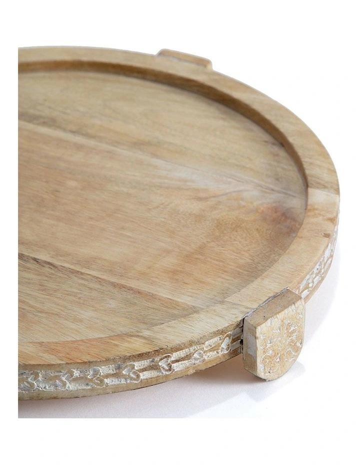 Mango Wood 30 cm Wooden Cake Stand in Natural