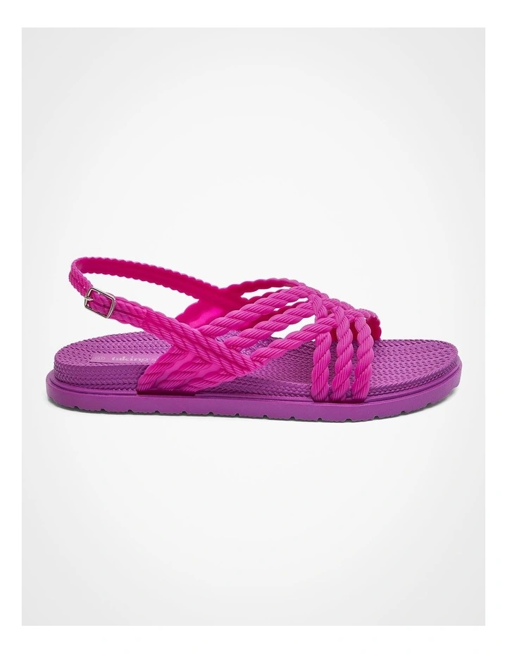 Crossover Flexible Jelly Sandal in Purple