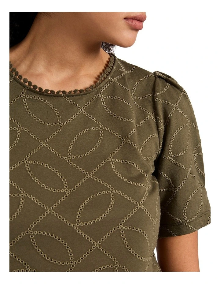 Circus Embroidery Top in Green