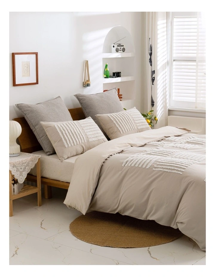 Dreamaker Tufted Washed Vintage Cotton Quilt Cover Set Salma