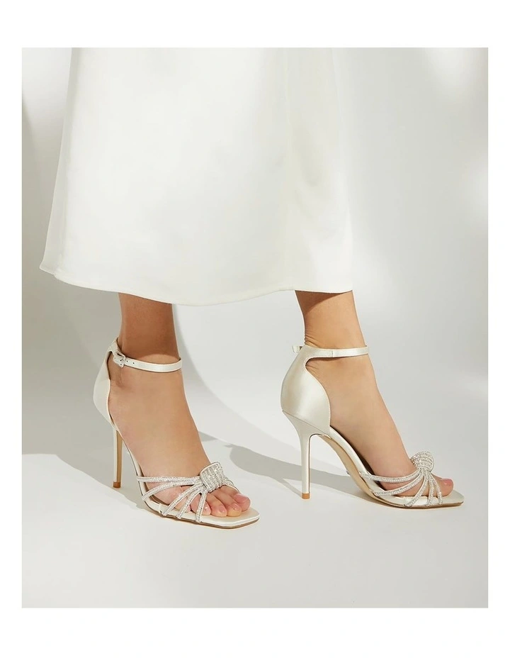 Morella Heeled Sandal in Silver