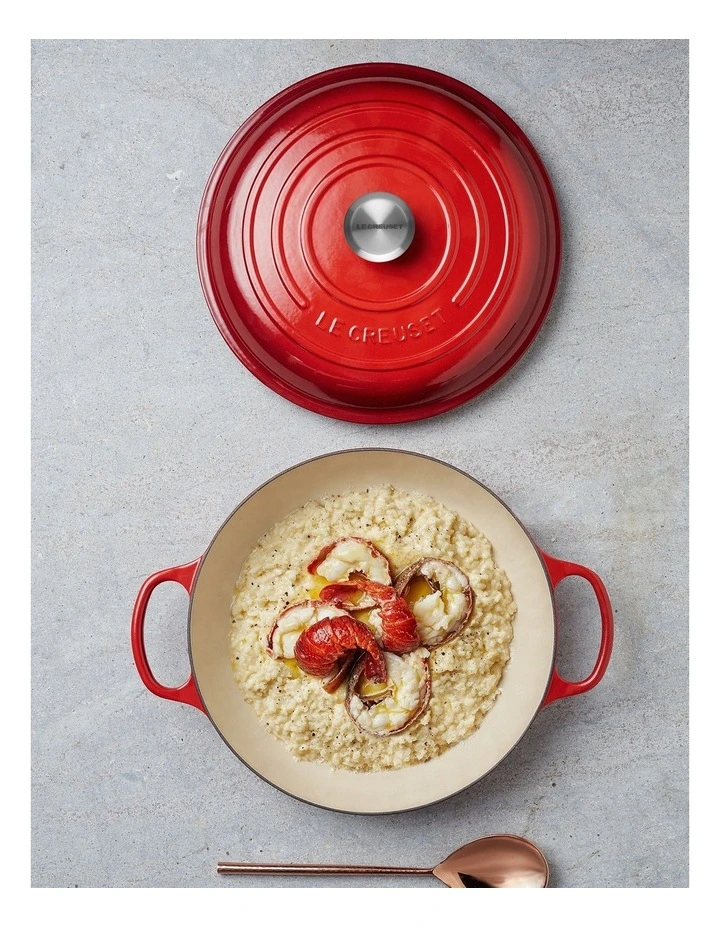Signature 30cm Cast Iron Shallow Casserole Red