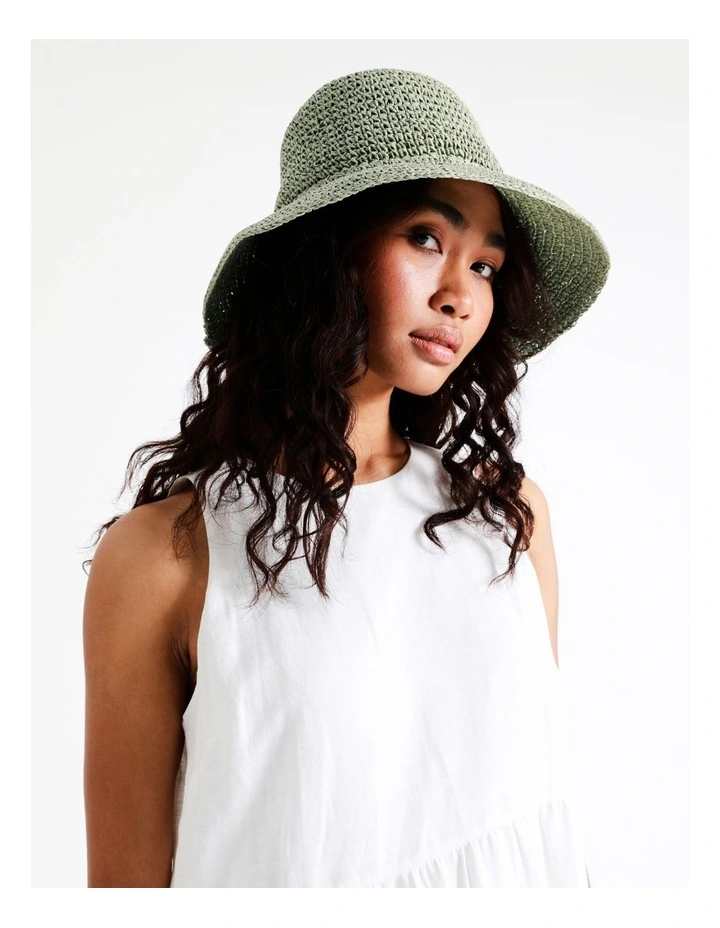 Weave Bucket Hat In Green