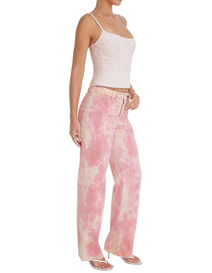 Ombre Baggy Jeans in Coral