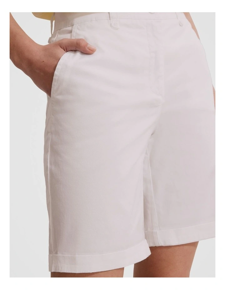 Australian Cotton Twill Walk Short in White