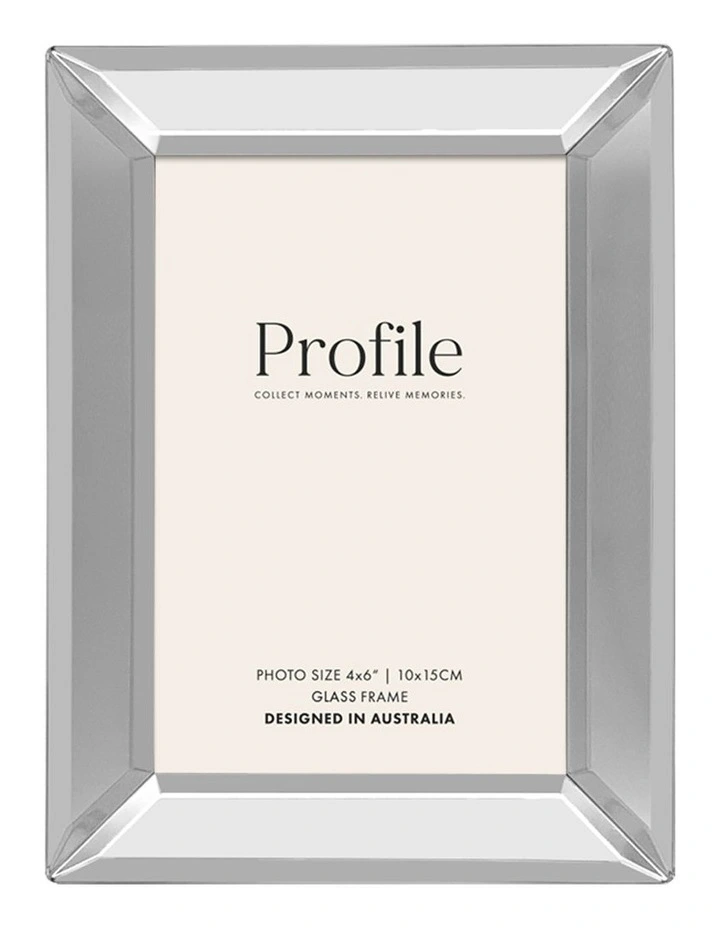 Coco Bevel Mirror Photo Frame 4x6" in Clear