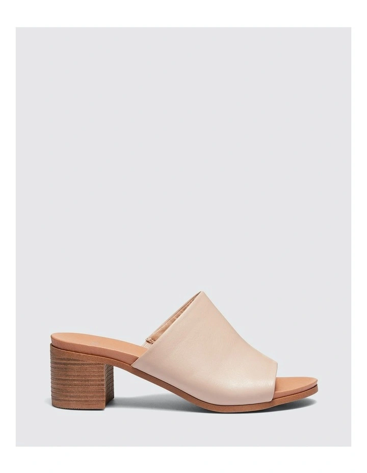 Fussy Heel Mules in Nude