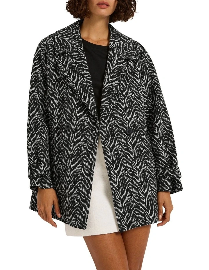 Speak Now Coat in Black/White