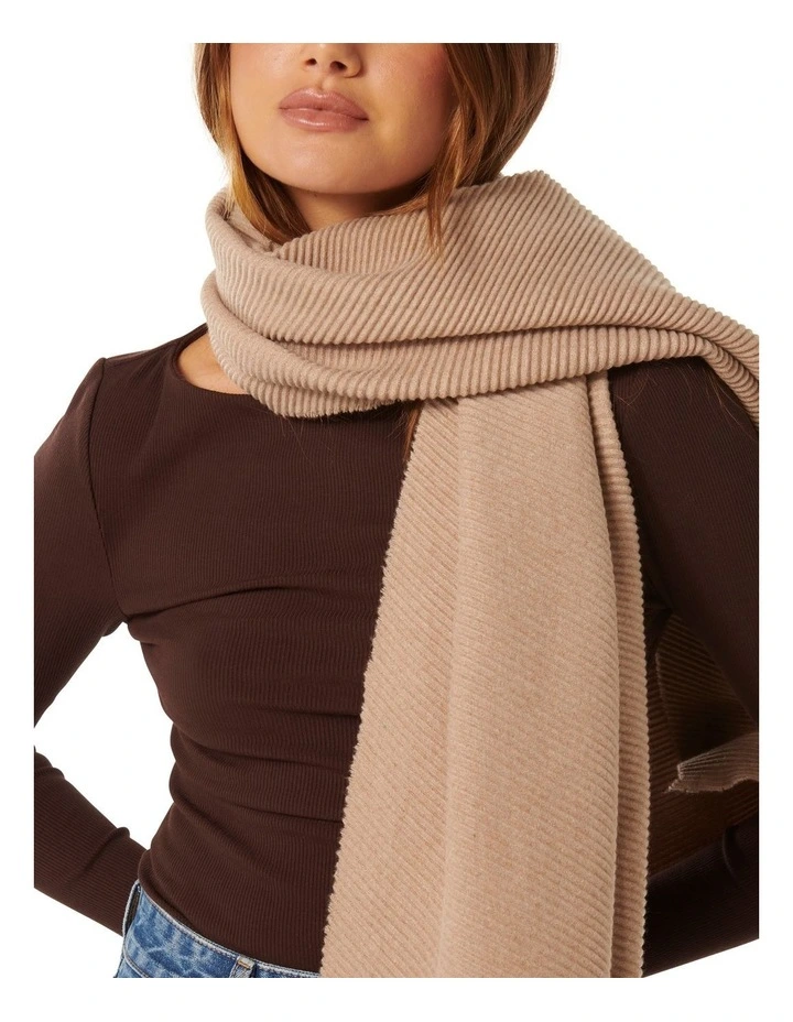 Alina Pleated Scarf in Brown