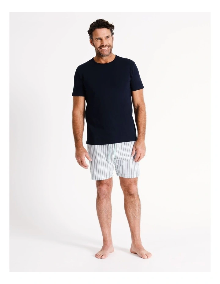 Short Sleeve Soft Wash Tee & Short Set Summer Stripe in Grey Marle