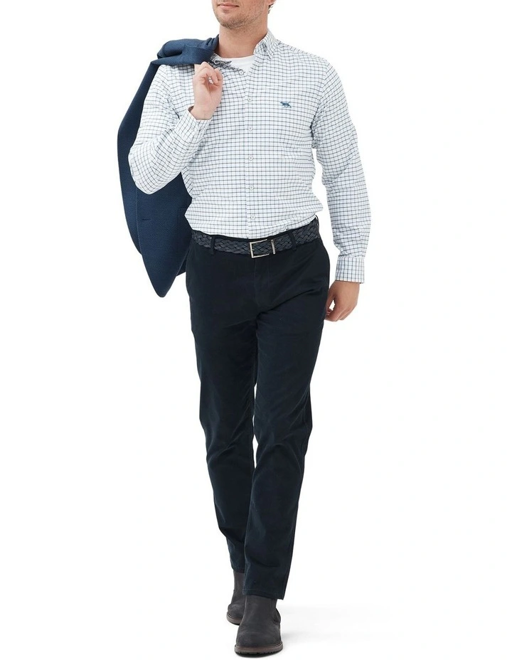 Gunn Check Oxford 3 Long Sleeve Sports Fit Shirt in Ink
