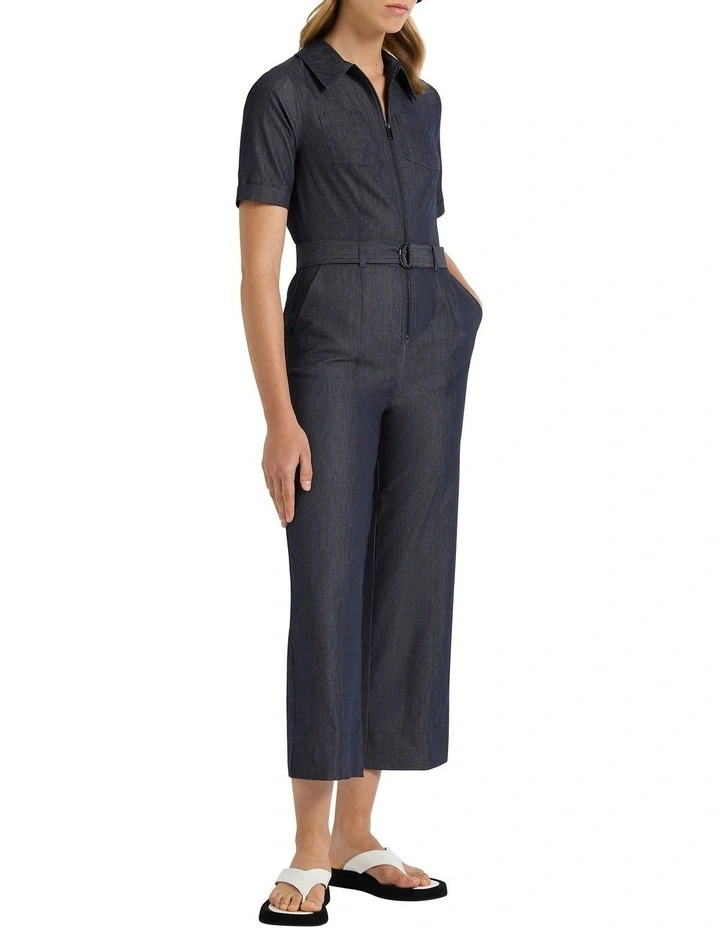 Spencer Smart Denim Jumpsuit in Indigo