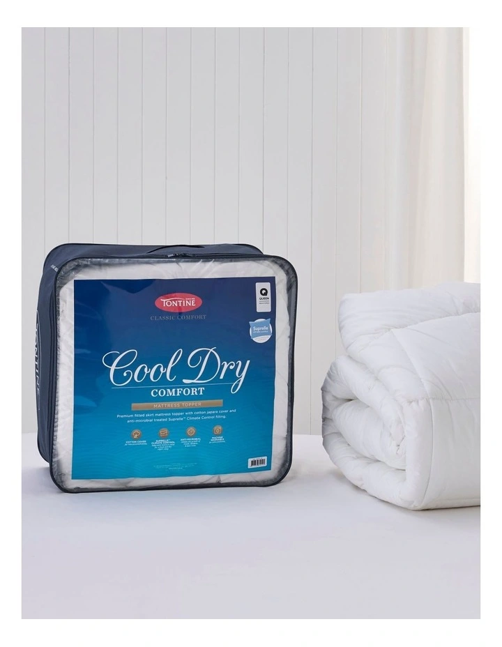 Classic Cool Dry Comfort Mattress Topper in White