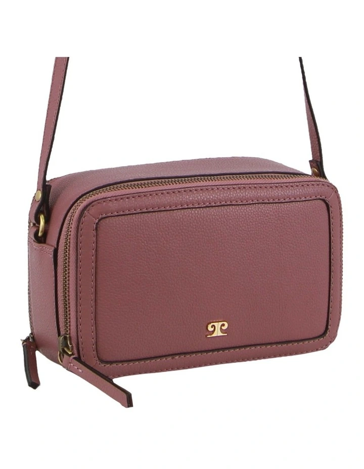 Pierre Cardin Leather Crossbody Camera Bag in Rose