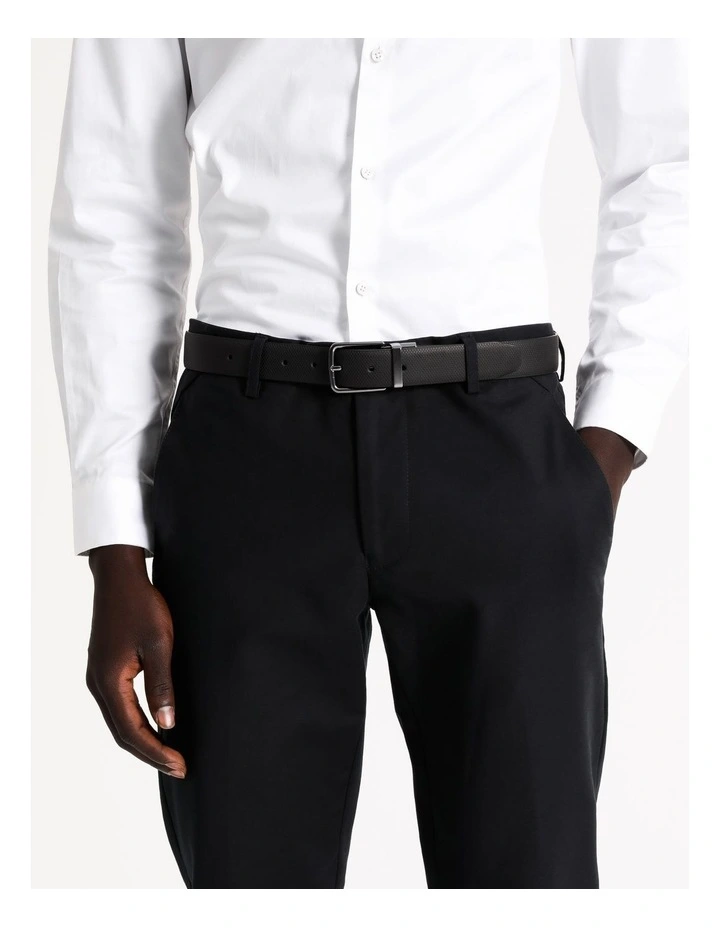 Pin Buckle Reversible Belt 32mm in Black/Tan