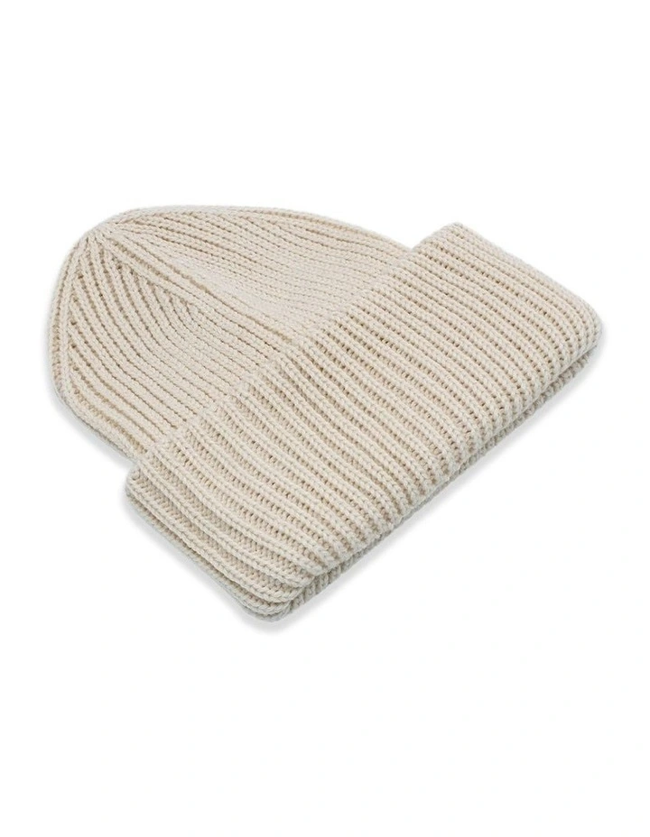 Celisa Recycled Polyester Beanie in Beige