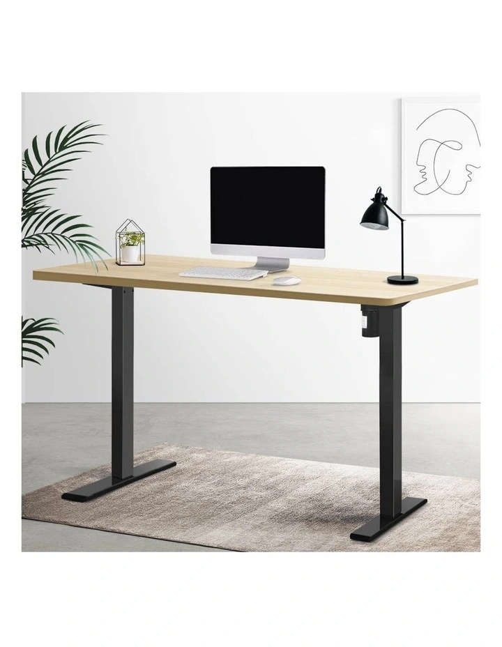 Electric Standing Desk in Black/Oak
