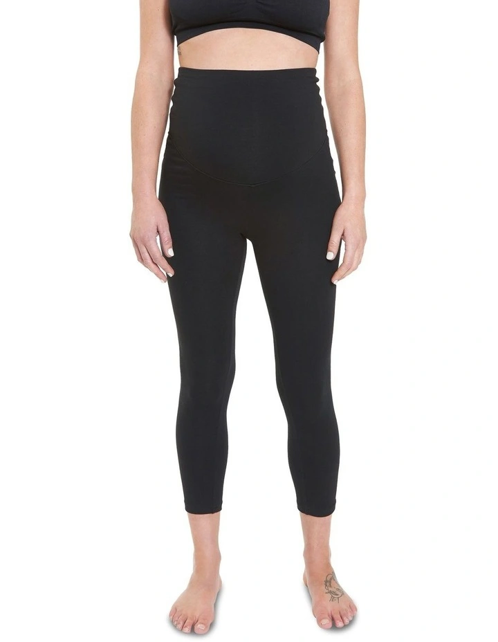 Organic Over Bump 3/4 Legging in Black