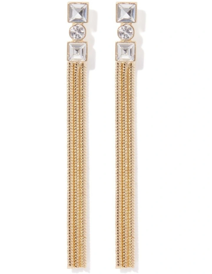 Signature Laurie Tassel Stone Earrings in Gold