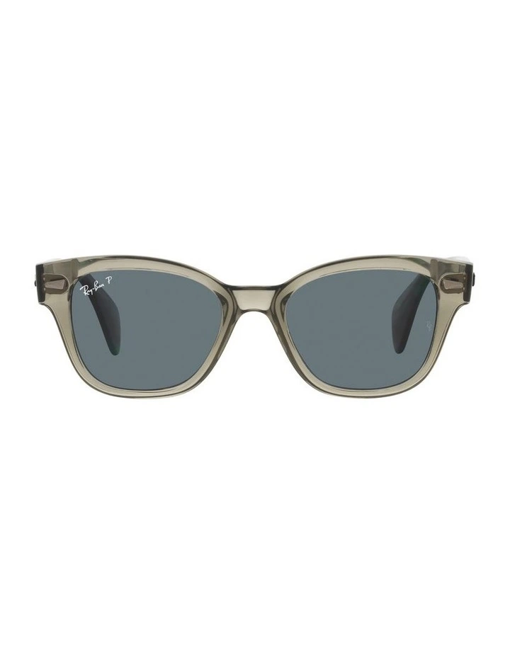 0RB0880S Blue Polarised Sunglasses In Transparent Green