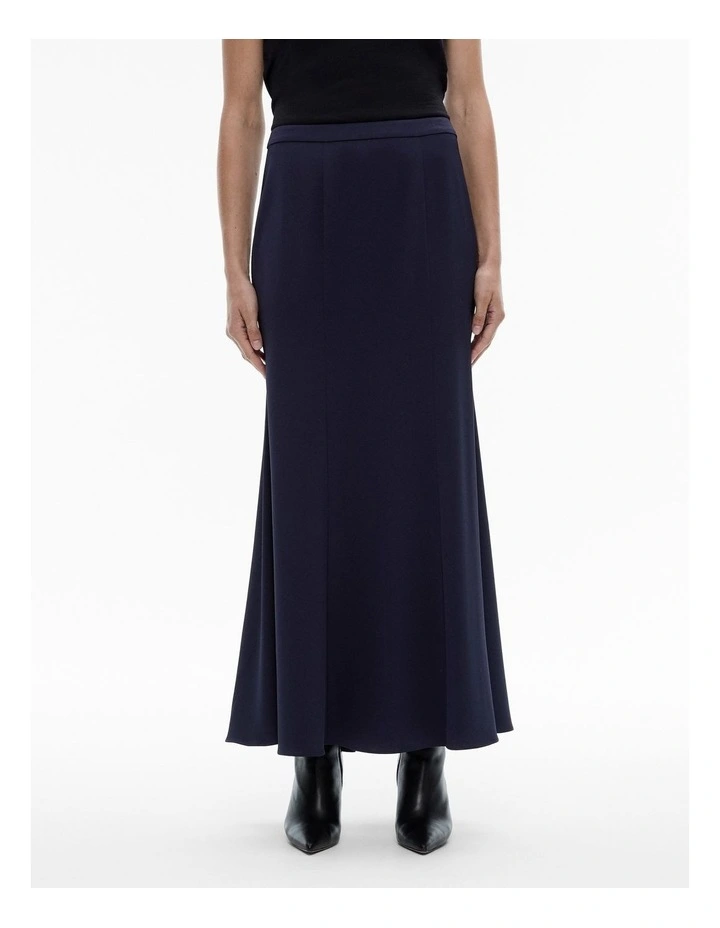 Maxi Godet Skirt in Midnight