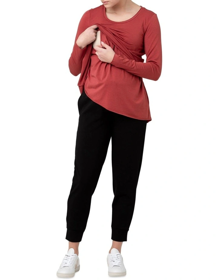 Raw Edge Nursing Top in Spice