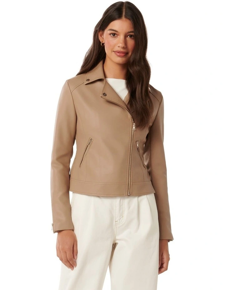 Kylie Biker Jacket in Brown